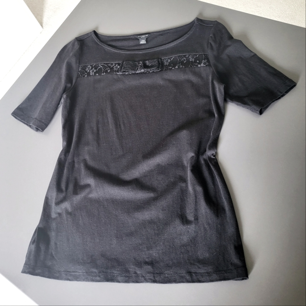 Ann Taylor Short Sleeve T-Shirt Black XSP
